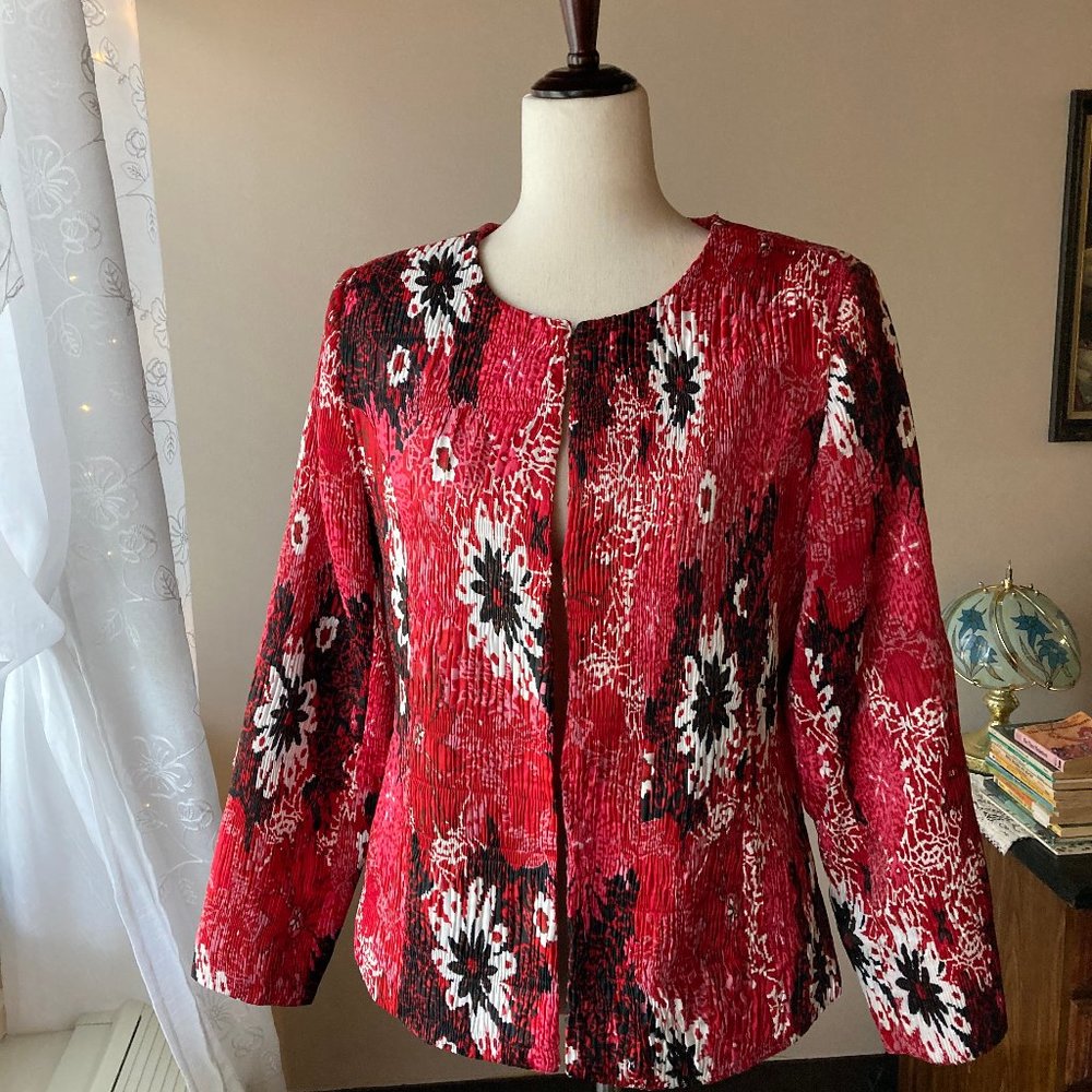 Keren Heart Multi-Color Women's Hook And Eye Jacket Size M